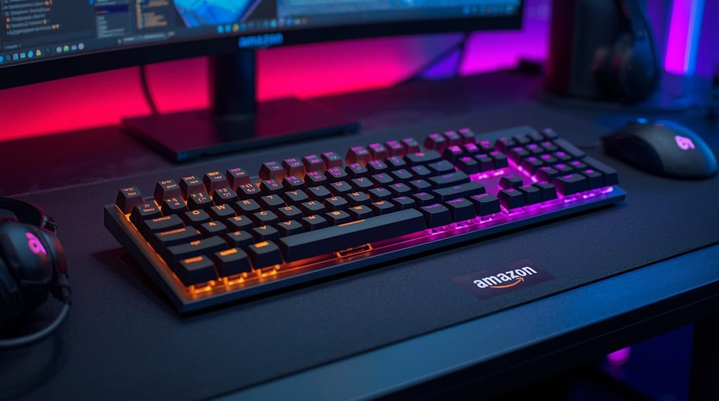 Teclado mecánico gaming iluminado invitando a elegir el próximo teclado