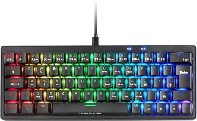 teclado mecánico Mars Gaming MKMINI con RGB para gaming barato